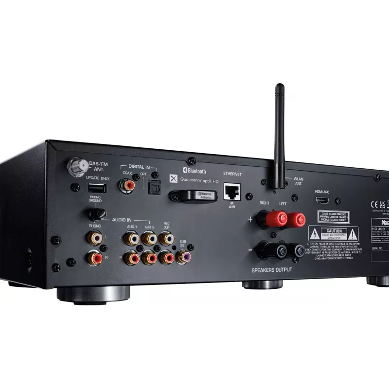 Stereo-Receiver Magnat MC 400 — 2.0 Kanäle, 40 W pro Kanal, CD-Player, Wi‑Fi, Bluetooth, DAB/FM, Ethernet (schwarz)