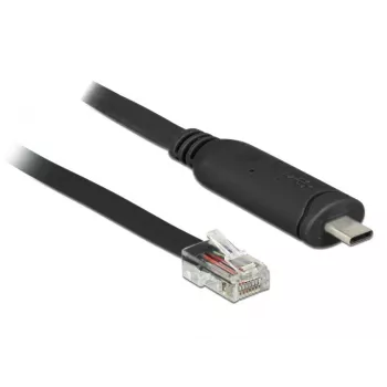 DeLock - Serieller Adapter - USB-C - RS-232 x 1 - Schwarz (63912)