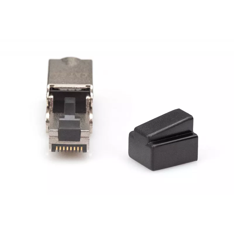 Digitus CAT 6A Field Termination Plug biegsam STP mit Staubschutzkappe RJ-45 Buchse Silber