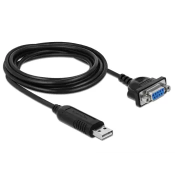 Serielles Kabel DeLOCK 66281 Schwarz 1,8 m RS-232 USB Typ-A