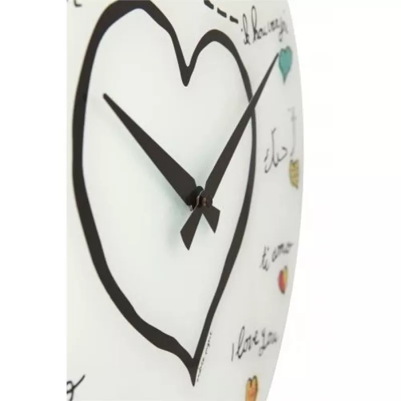 NeXtime Uhr 8030 Loving You, Ø43 cm, Wand, Weiß/Mehrfarbig