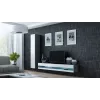 TV-Ständer Cama Meble VIGO NEW 30/140/40 — 1400×400×300 mm, graue Oberseite, Spanplatte, grauer Rahmen, weiße Hochglanzfronten