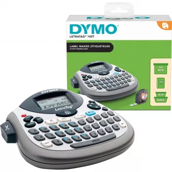 Etikettendrucker Dymo LetraTag LT-100T mit QWERTZ-Tastatur, tragbarer Thermo-Etikettendrucker