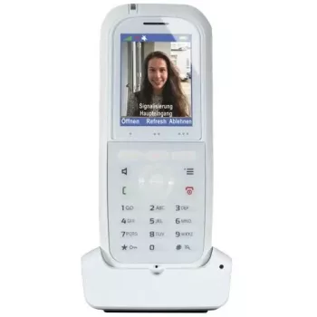 DECT-Telefon agfeo DECT 77 IP — kabelloses VoIP-Handset mit Freisprechfunktion, Anruferkennung, Anzeige (weiß)