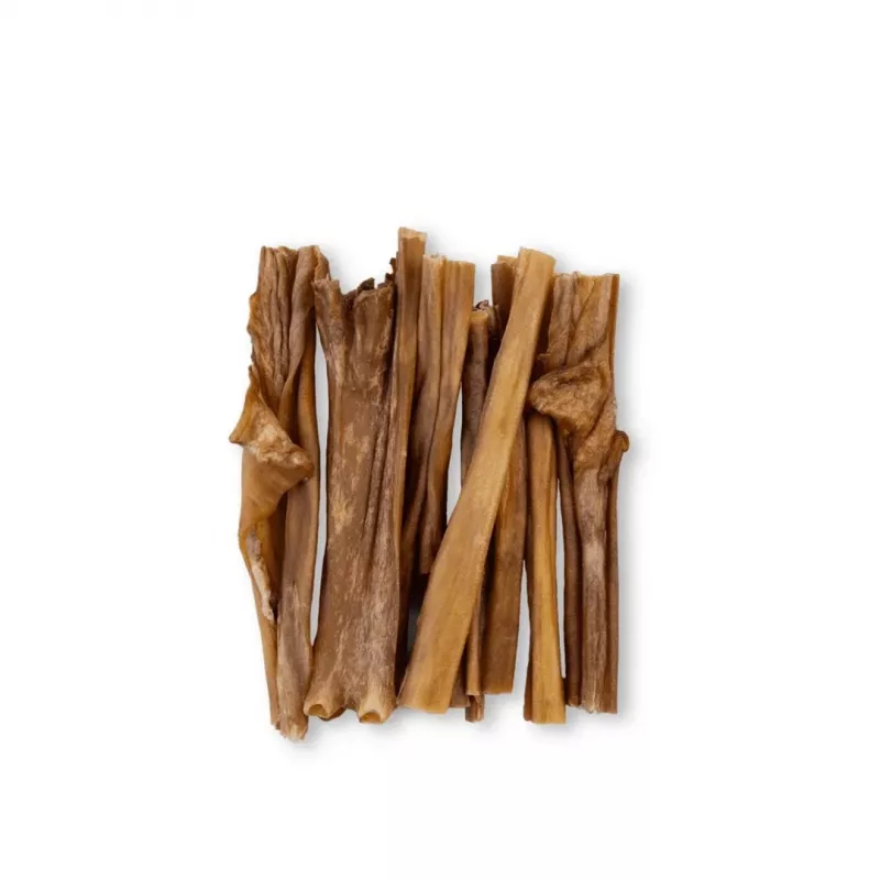 Hundeleckerli UNISZKI Schafshaut 100 g — hypoallergener Lamm-Kauartikel, 100 g Beutel, Protein 50,79 %, Fett 36,37 %