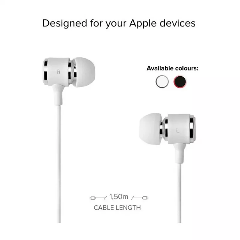 SBS TEINEARLIGHTW - Kopfhörer - In-Ear - Anrufe & Musik - Weiß - Knopf - Buttons