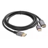 Lanberg CA-HDDP-20CU-0018-BK Videokabel-Adapter 1,8 m DisplayPort HDMI + USB Schwarz, Silber