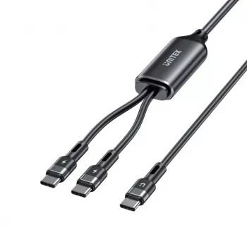 USB-C 2-in-1-Kabel Unitek C14146ABK01 1,8 m, USB-C auf USB-C, 100 W PD, schwarz