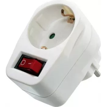 Steckdose AS Schwabe 45037 mit integriertem Schalter, einzeln, Netzstecker