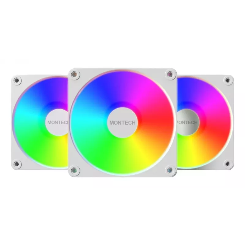 Montech GF120 V2 ARGB Computergehäuse Lüftermodul 12 cm Weiß 3 Stück