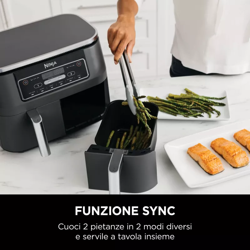 Ninja AF300 Double 7,6 L Stand-alone 1690 W Heißluftfritteuse Schwarz