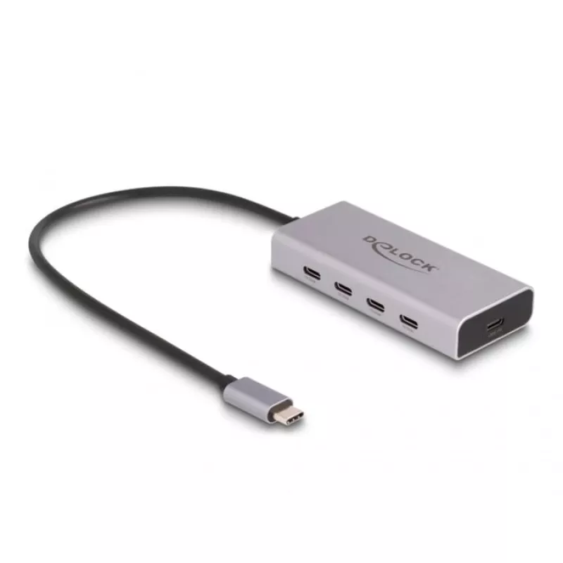 DELOCK USB Hub 10 Gbps Typ-C 4 Ports PD 85W 30cm Kabel