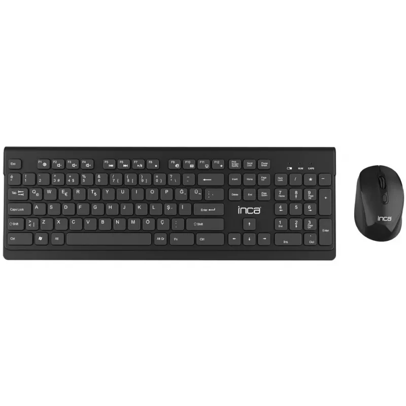 Inca IWS-519 Tastatur Maus inklusive Office RF Wireless QWERTY Türkisch Schwarz