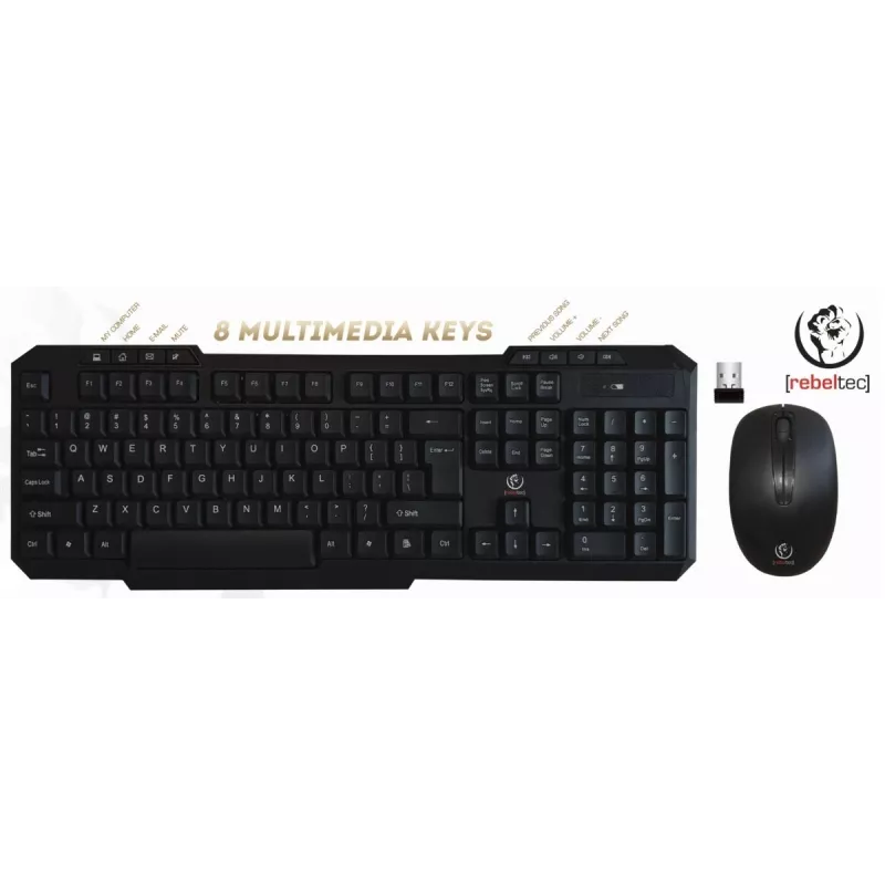 Rebeltec Kabelloses Tastatur- und Maus-Set