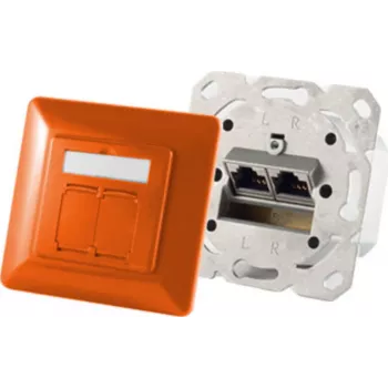 Netzwerkdose 2 x RJ-45 ShiverPeaks S/CONN 74280-O Cat6a 500 MHz orange Metall matt