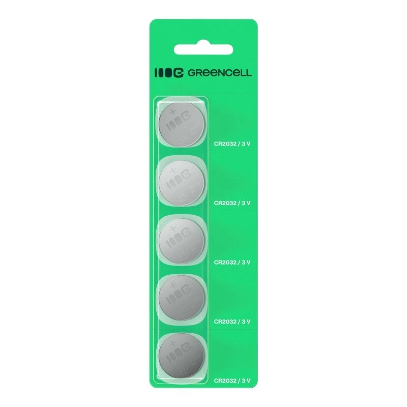 Knopfzelle Green Cell CR2032 3V — 5er-Pack