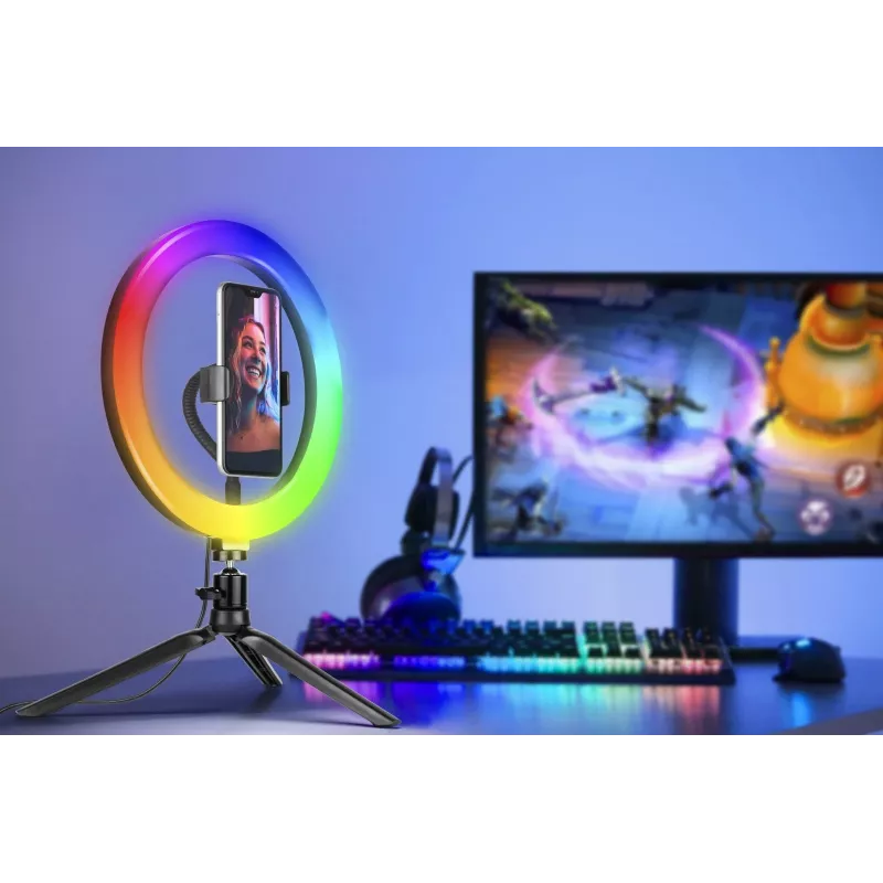 Ring-Lampe RGB 26 cm mit Stativ