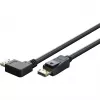 Kabel DisplayPort Plug 90° > DisplayPort Plug, 8K / 144Hz (Schwarz, 2 Meter, 1 Plug 90° side-angled, 54 Gbit/s, DisplayPort 2.0 / 2.1)
