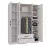 Topeshop ROMANA 160 BIEL KPLB bedroom wardrobe/closet 11 shelves 4 Tür(s) weiß