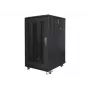 Freistehender Rack-Schrank LANBERG FF01-6822-23B 22U, 19-Zoll-Schienen, 1159×600×800 mm, IP20, Rollen, Schlüsselschloss, schwarz
