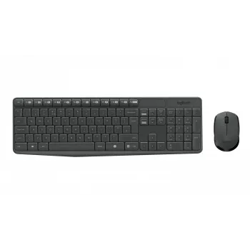 Logitech MK235 Langlebiges kabelloses Tastatur- und Maus-Set in Grau