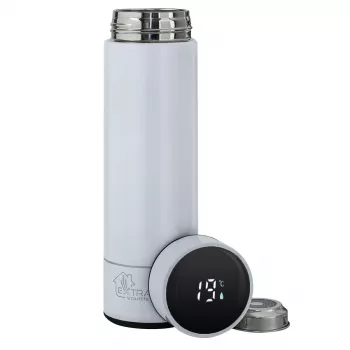 Extralink Smart Travel Mug Weiß, Thermobecher mit Temperaturanzeige