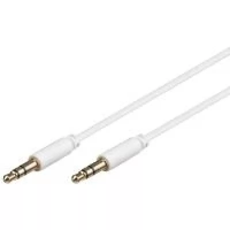 Wentronic Goobay 3,5-mm-Klinken-Verbindungskabel, Weiß, 2 m - Klinkenstecker 3,5 mm (3-polig, Stereo) auf Klinkenstecker 3,5 mm (3-polig, Stereo) (69113)