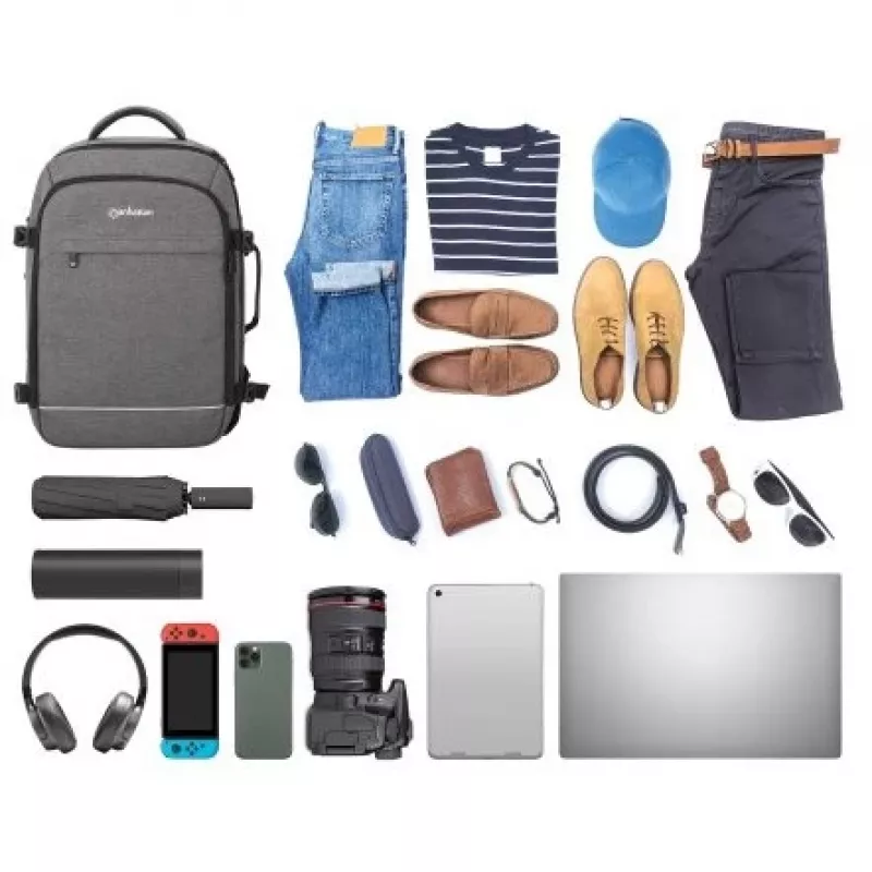 Rucksack Manhattan Rome Notebook Travel 43,9 cm (17,3 Zoll) Zwei Hüllen 40 L Hellgrau