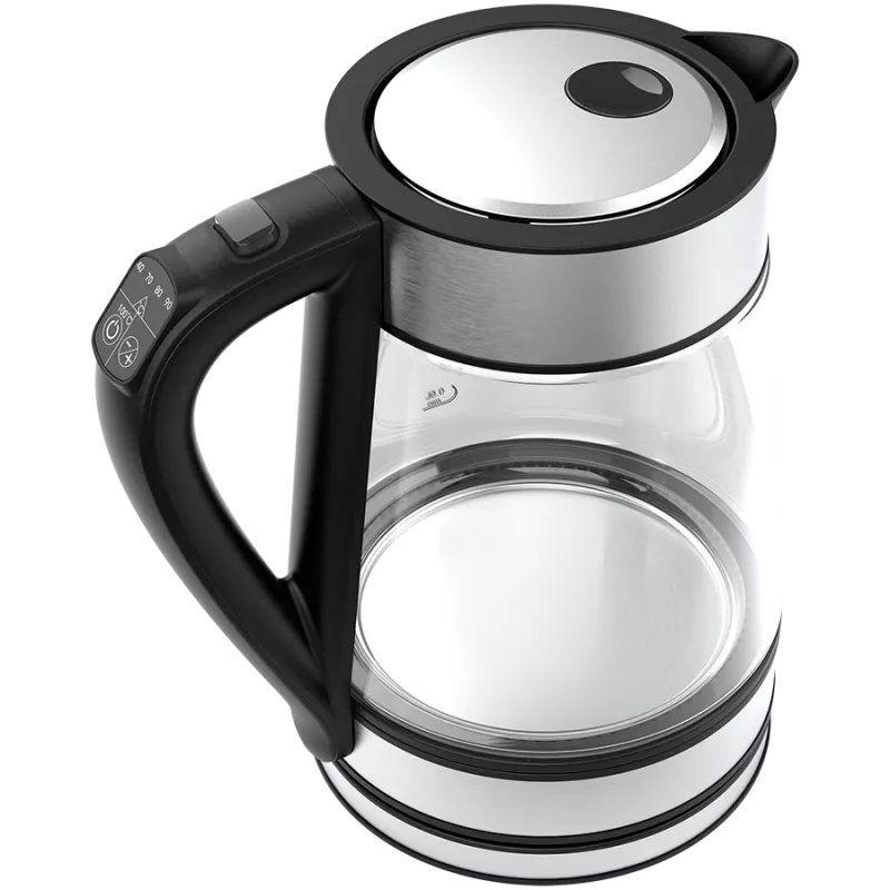 AENO EK1S Wasserkocher 1,7 L 2200 W Schwarz, Silber, Transparent