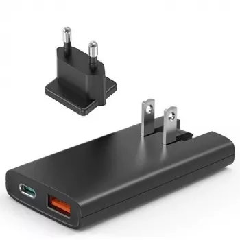 Choetech PD6011 PD65W GaN Slim USB-A+C Mini-Ladegerät (schwarz)