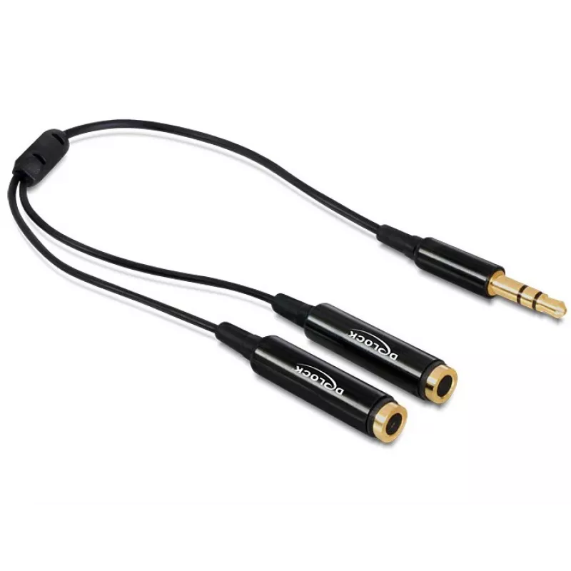 Audiokabel DeLOCK 65356 0,25 m 3,5 mm 2 x 3,5 mm Schwarz