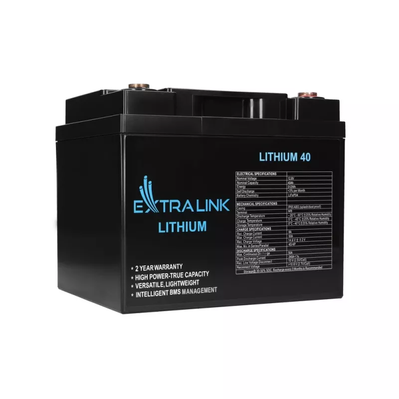 Extralink Akkumulator LiFePO4 40AH 12,8 V BMS Batterie 40000 mAh