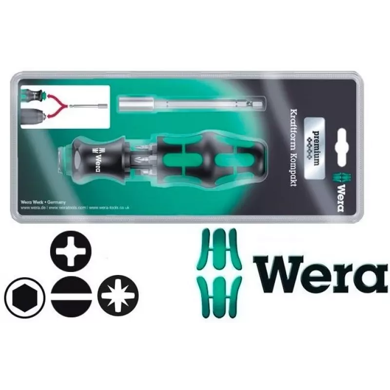 Wera 6-tlg. KK28 Kraftform kompakt Bithalter-Schraubendreher-Set