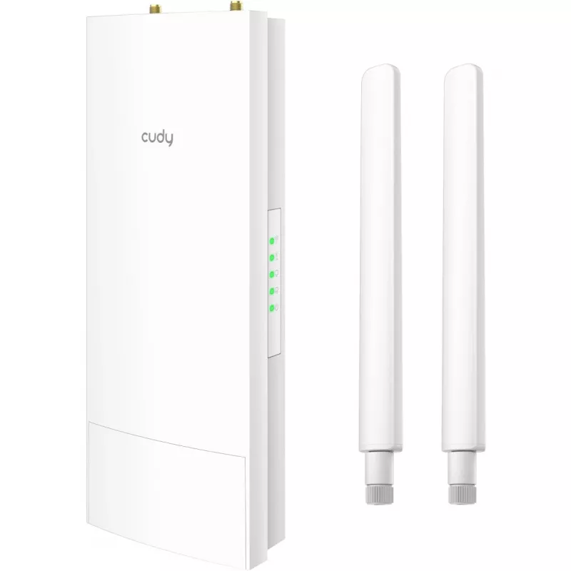 Access Point Cudy AP1300 Outdoor — Dualband 2,4/5 GHz, 300/867 Mbit/s, IP65, PoE, 2 externe RP‑SMA-Antennen