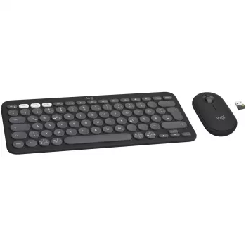 Logitech Pebble 2 Combo Wireless Keyboard Mouse QWERTZ Deutsch Graphit