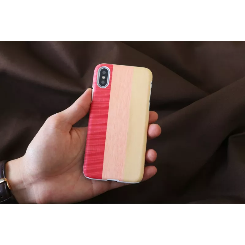 Smartphone-Hülle man and wood für iPhone X/XS — pink pie white