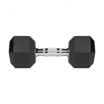 Gummierte Gusseisen-Hanteln HEX 2x10 kg REBEL ACTIVE