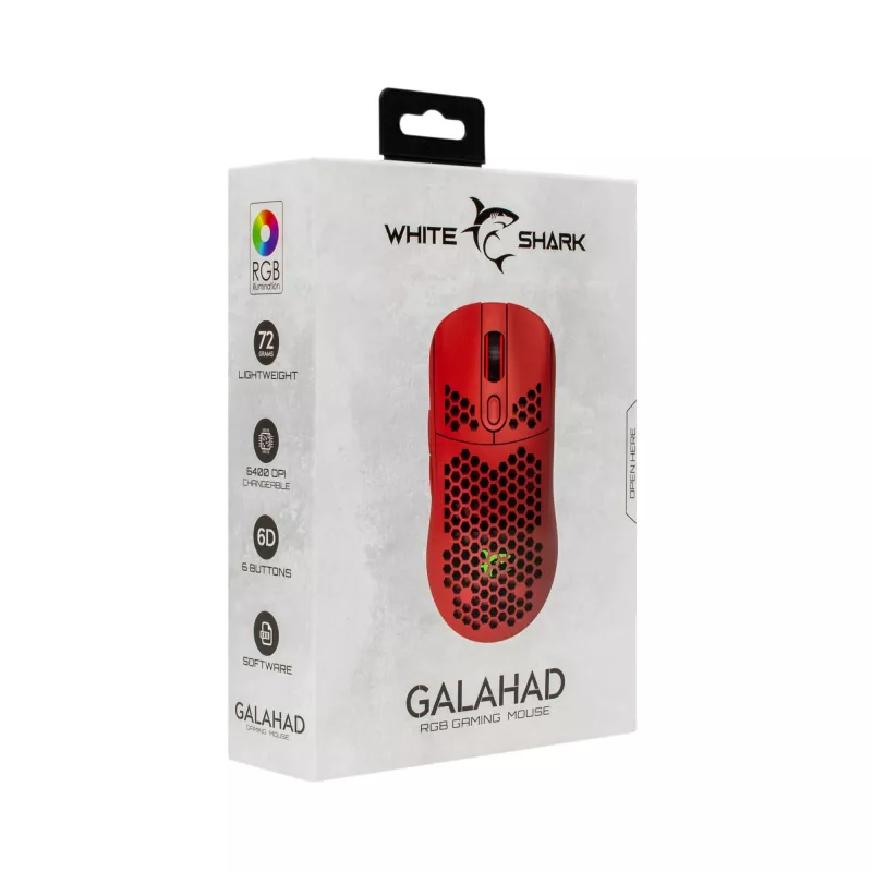 Maus White Shark GALAHAD-RED USB Typ-A