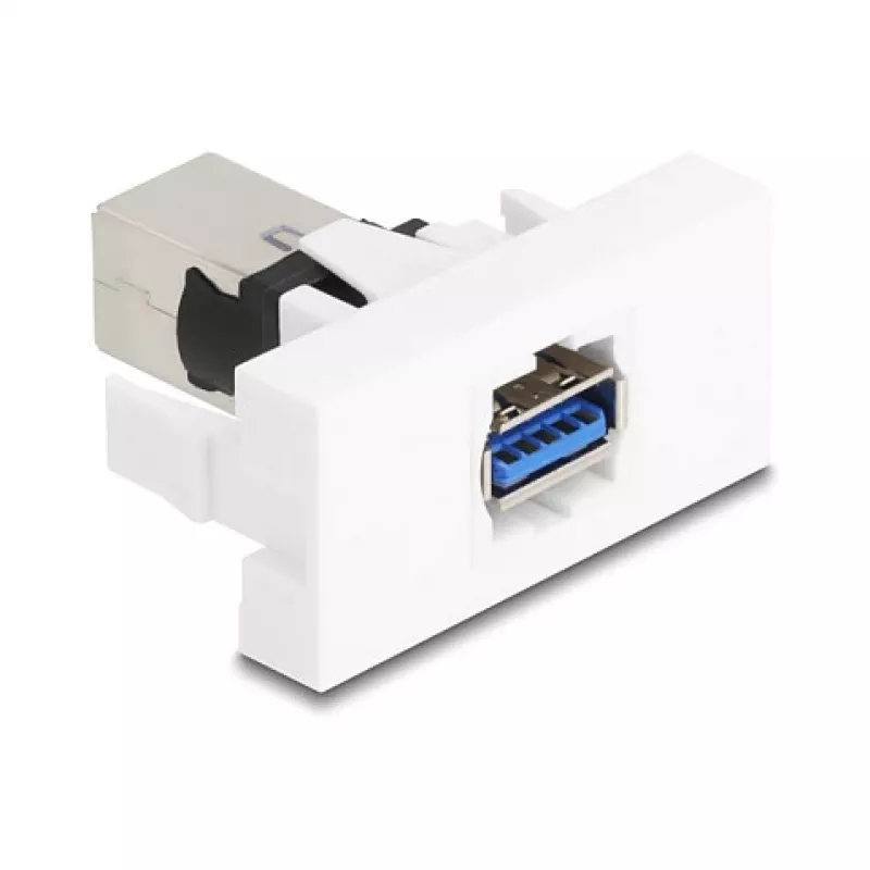 Keystone-Modul DELOCK 90910 – flacher USB-A-Anschluss, weiß, 45×22,5×42,6 mm