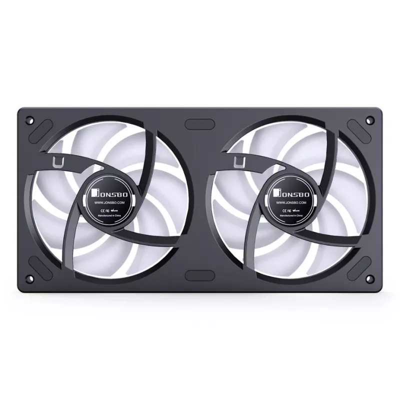 Jonsbo ZB-240BR 120mm Reverse Blade ARGB PWM 2er-Pack Gehäuselüfter - Schwarz