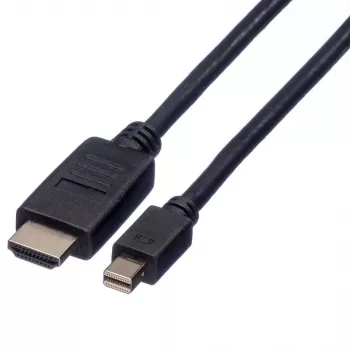 ROLINE - Video- / Audiokabel - DisplayPort / HDMI - 32 AWG - Mini DisplayPort (M) - HDMI, 19-polig (M) - 3 m - Geschirmt - Schwarz (11.04.5792)