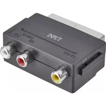SpeaKa Professional RCA / SCART Adapter [3x RCA-Buchse - 1x SCART-Stecker] Schwarz (SP-7869904)