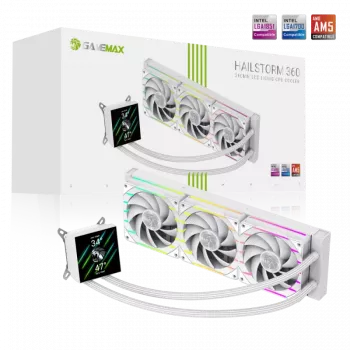 Gamemax | CPU-Flüssigkeitskühler | HAILSTORM 360 LCD | Weiß