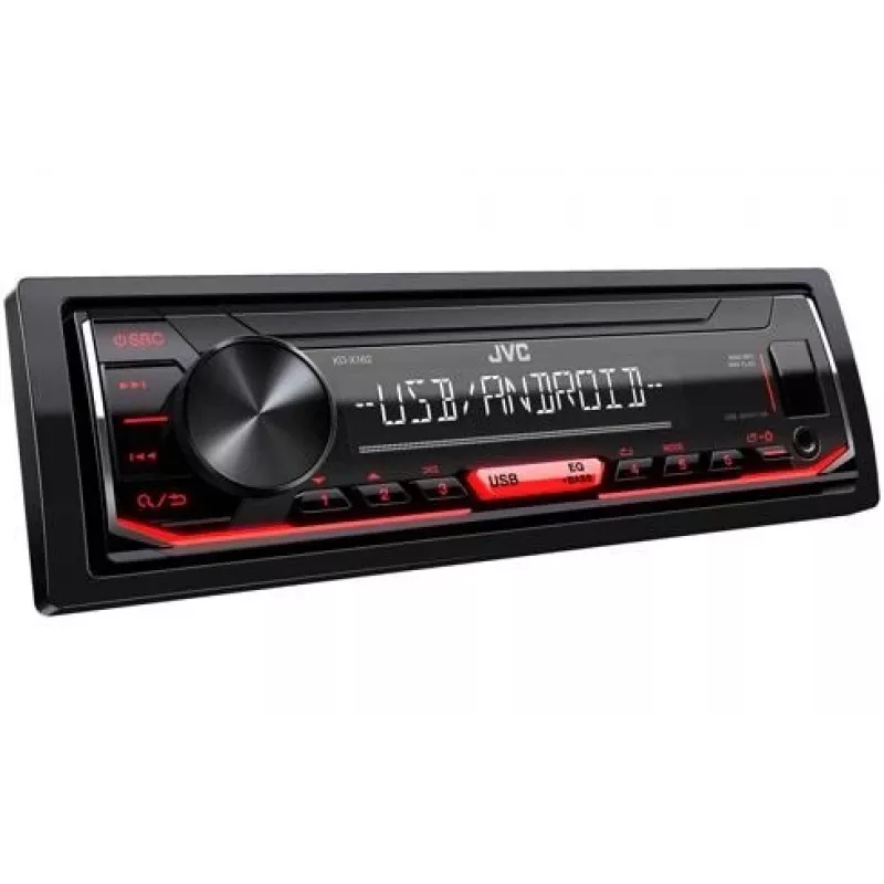 Car Digital Media Receiver JVC KD-X162 1 DIN, 200 W, 24-bit DAC, FLAC/MP3/WAV/WMA, Front-USB Typ-A, 3,5 mm, LCD 2-zeilig, Schwarz