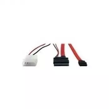 Inter-Tech - SATA-Kabel - Slimline SATA auf SATA, interne Stromversorgung, 2-polig - 60 cm - Rot (88885302)