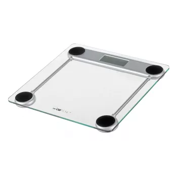 Elektronische Personenwaage CLATRONIC PW 3368 — max. 150 kg, Genauigkeit 100 g, Glasplattform