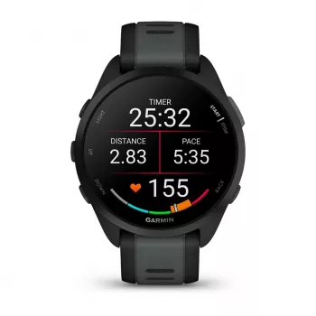 Garmin Forerunner 165 Music - Schwarz - Sportuhr mit Armband - Silikon - Schiefergrau - Handgelenkumfang: 126–203 mm - Anzeige 3 cm (1.2) (010-02863-30)