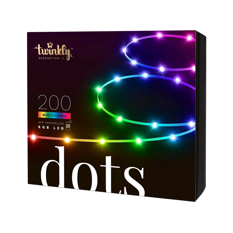 LED-Girlande Twinkly TWD200STP-TEU mehrfarbiger Innenstreifen, 5 cm Abstand, IP20, transparentes Kabel
