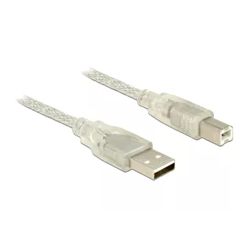 USB-Kabel DeLOCK 83896 USB 2.0 5m USB A USB B Transparent
