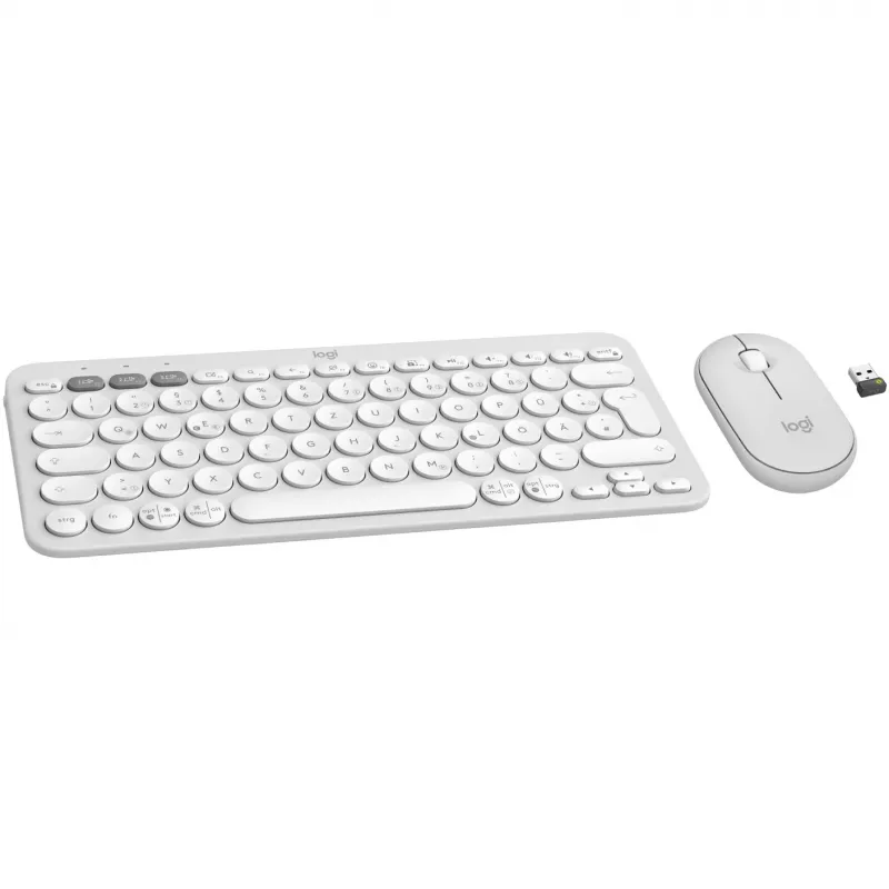 Logitech Pebble 2 Combo Set, Weiß, Kabellos, Deutsch, 920-012204